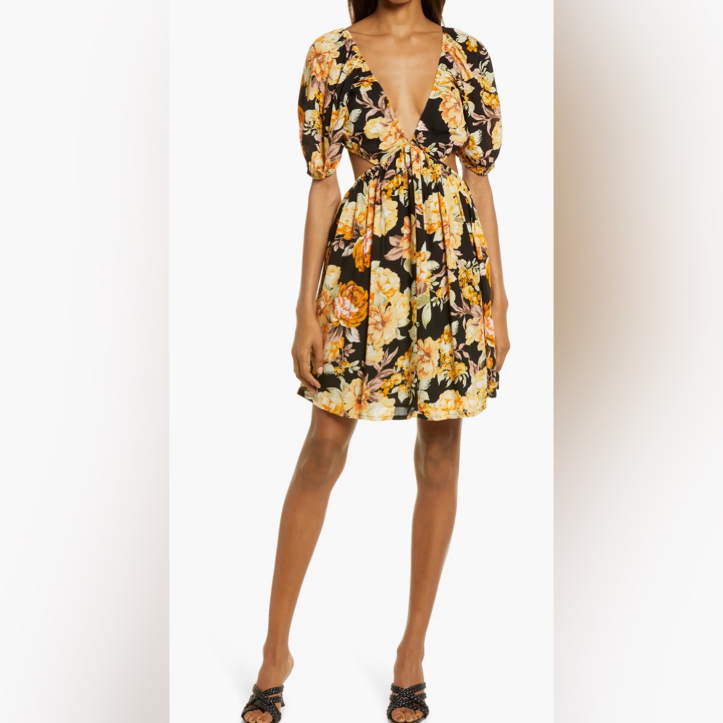 Bardot Floral Open Back Minidress